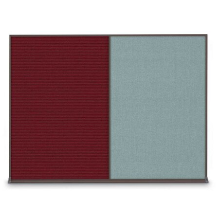United Visual Products Double Door Radius Plus Corkboard, 60"X UV8004PLUS-SATIN-CLOUD